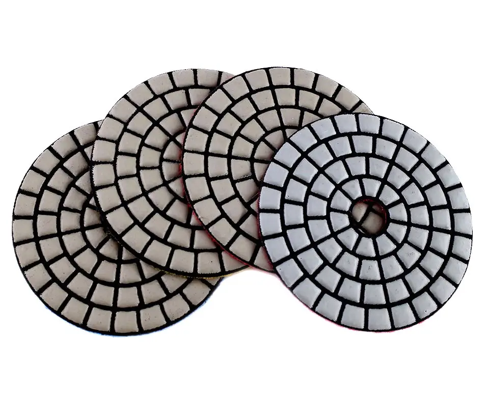 RIJILEI 7PCS 4inch Super Diamond dry polishing pad longer life Sharp For Granite Marble Concrete floor Aggressive grinding disc