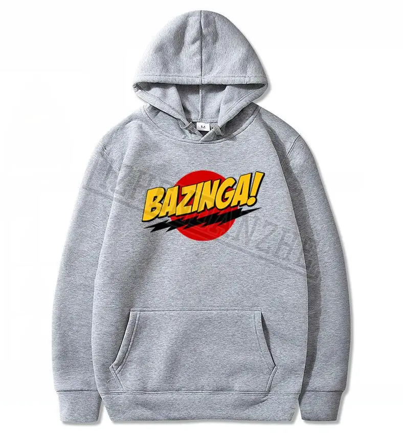 HanHent The Big Bang Theory толстовки BAZINGA Sheldon повседневные толстовки стильные женские толстовки с принтом топы - Цвет: Серый