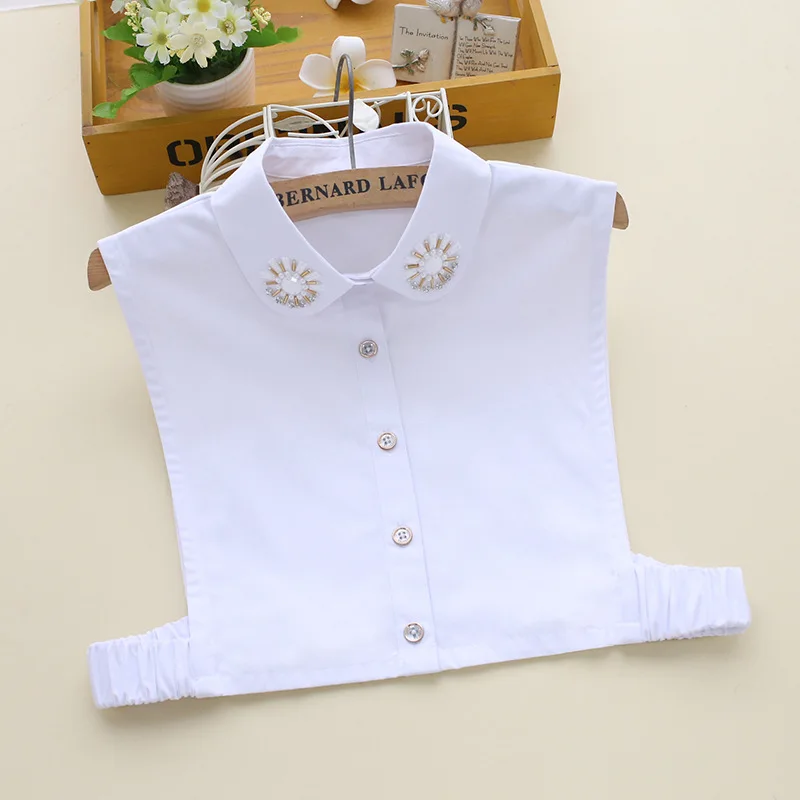 

Korean Women Fake Collar White Half Shirt Detachable Collar Blouses Tops Female Removable Flase Collar Necklace Nep Kraagie