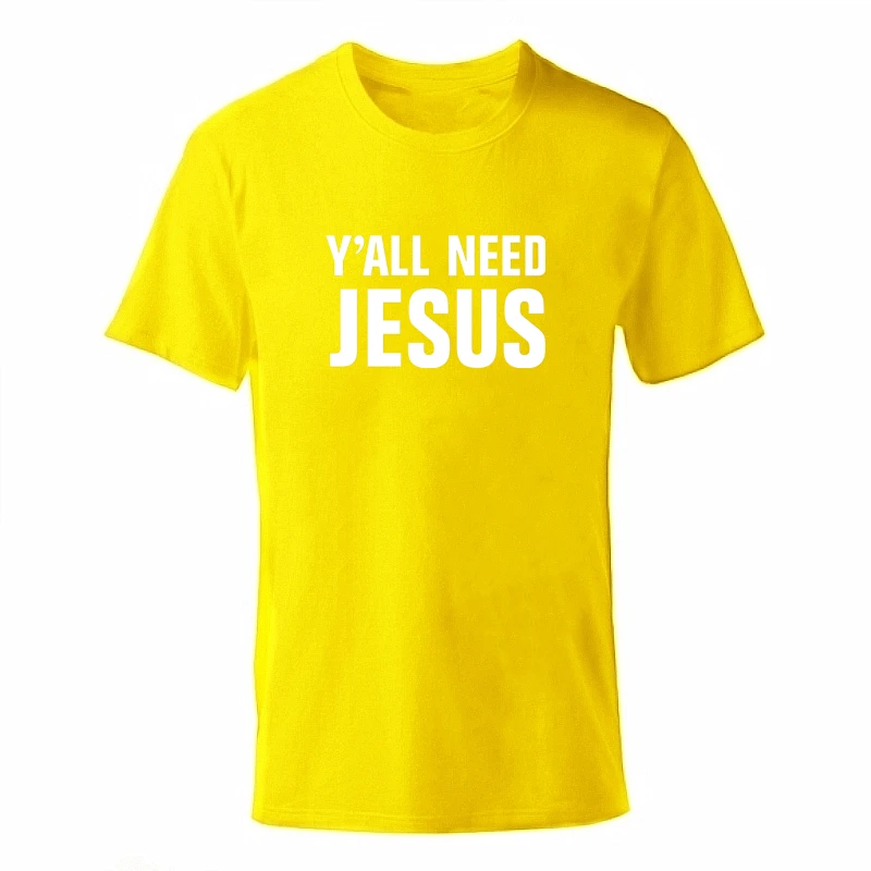 Новая футболка мужские футболки из хлопка с изображением Иисуса летняя футболка для мальчиков, с коротким рукавом, с надписью «Faith», футболка с принтом - Цвет: D-yellow-b