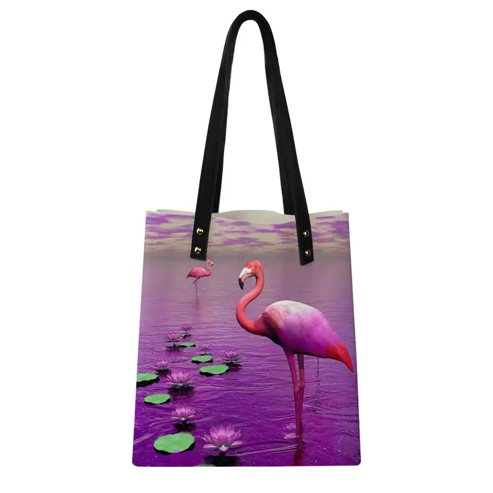 

HaoYun Women Fashion Handbags Beauty Flamingos Pattern Girls Shoulder Bags Casual Large Capacity Travel Storage Package Bags