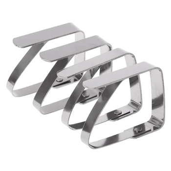 

Drop Ship. 4Pcs Tablecloth Clip Table Cover Spring Loaded Clamp Holder Stainless Steel Tool