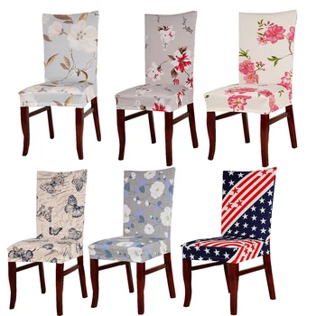 

durable spandex polyester universal dining chair cover beautiful vintage flower butterfly pattern stretch computer seat covers