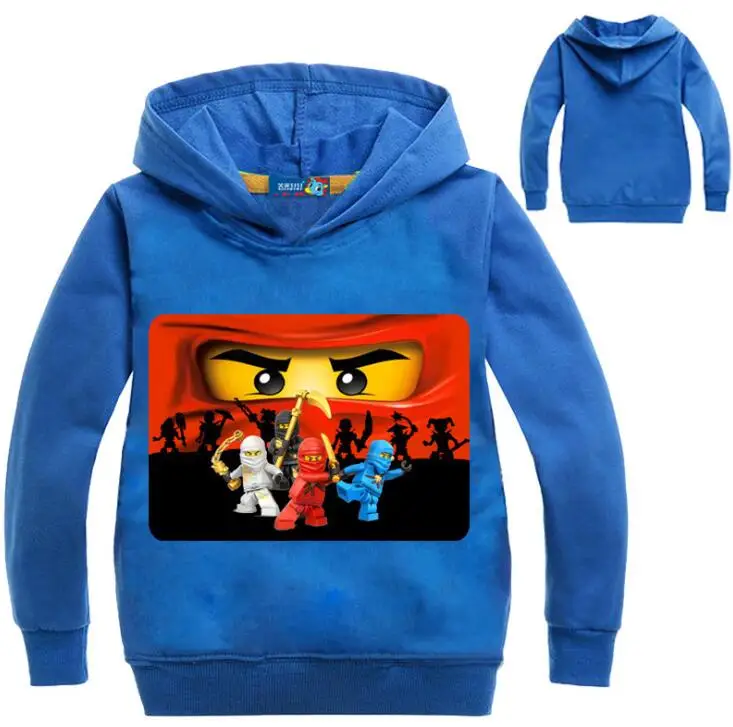 Ninjago/футболка с капюшоном для мальчиков детские костюмы из фильма «ниндзя», хлопковая одежда синий свитер для детей от 3 до 14 лет верхняя одежда, базовое пальто для девочек