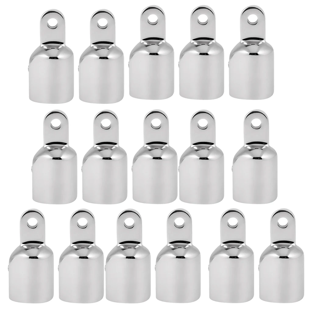 16pcs Eye End Cap Bimini Top Fitting/Hardware 1 inch Marine 316 Stainless Steel
