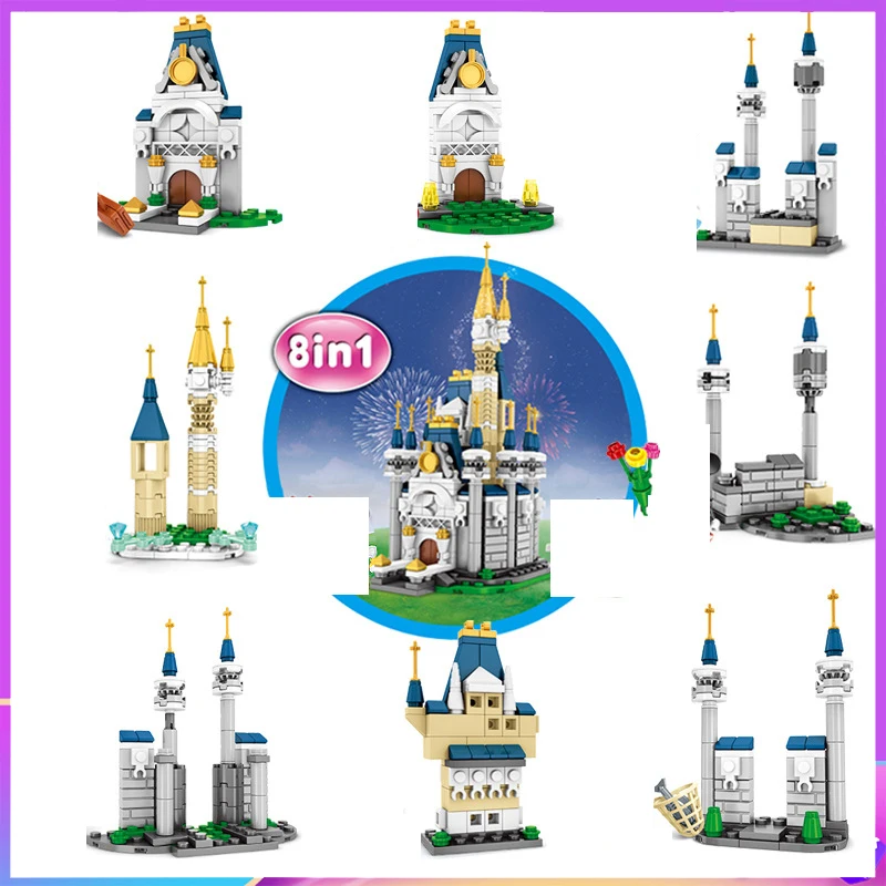 

SEMBO Friends Compatible Legoed Disneying Castle Mickeyed DIY Mouse Donalded Girl Ducked Building Blocks Figures Brick Toys