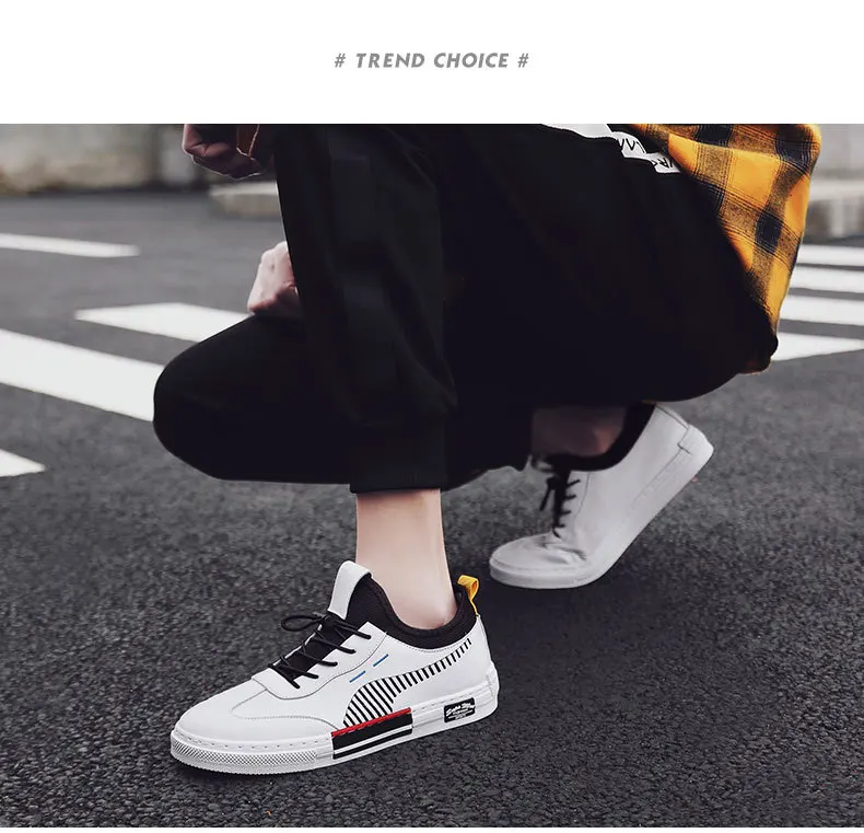 Winter New Style MEN'S SHOES Versatile Shoe Students Casual Sports Shoes White Korean-style Trend Flat Top Shoes