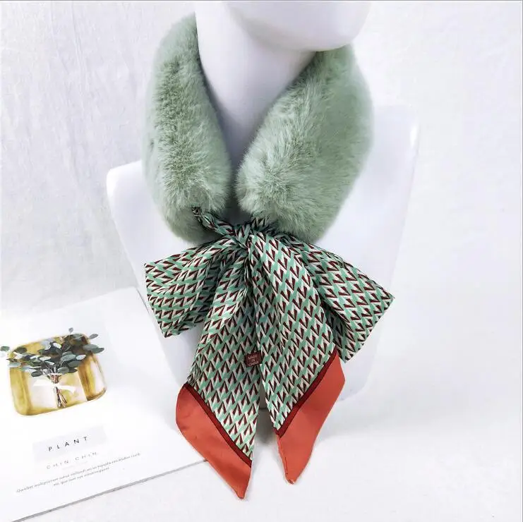9*160 см, женский теплый шарф с галстуком-бабочкой, теплый плюшевый шарф из искусственного меха, клетчатый шарф с принтом, с ремешком, воротник, шаль, шарфы для официальных вечеринок - Цвет: 12