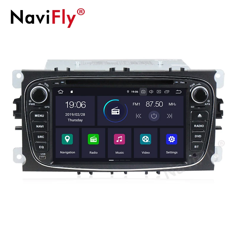 Best 2 din Android9.0 8Core 4G RAM 32G ROM IPS DSP RDS Car DVD Multimedia Player GPS Navi For Ford For Focus2 Mondeo Galaxy 1