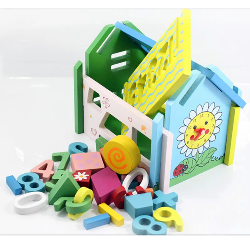 

Wood Assembled Toys Special Offer Children Outlet Strips Building Block Made House Sub-with Numbers Cabin Removable Building Blo