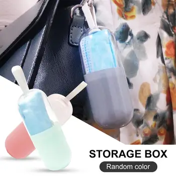 

10PCS Capsule Shape Mask Storage Case Portable Face Shield Organizer Box For Keep Mask Clean Mask Storage Box