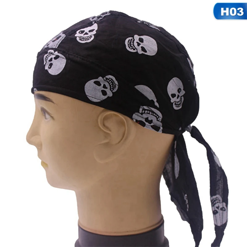 Riding Pirate Hat Head Polyester Head Riding Sports Colorful Headwear Accessories Riding Breathable Sweat Pirate Hat - Цвет: 03
