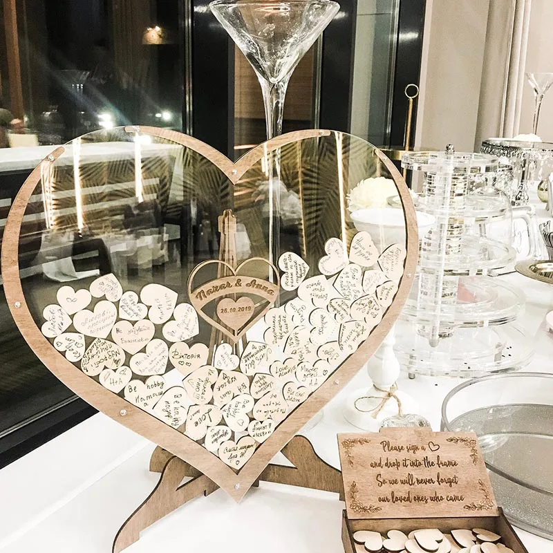 transparent heart Alternative Rustic Wedding Guest Book,Wedding Guest Book Alternative Wedding Decor Drop Heart Guestbook