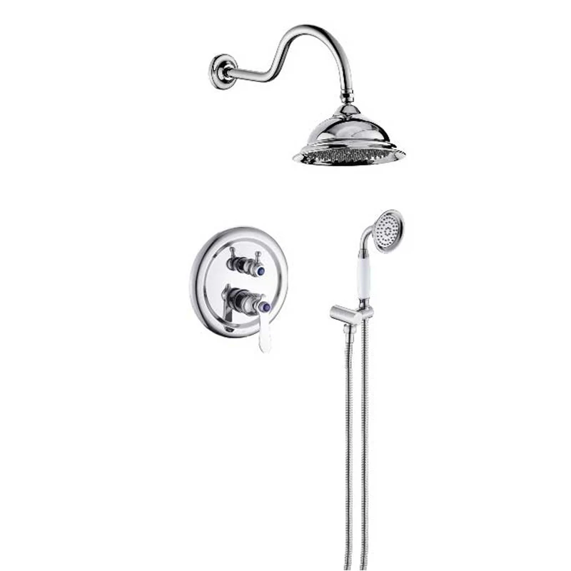 BECOLA Bathroom Concealed Shower Faucet High Quality Gold and Chrome Shower Set Wall Mounted B-2201