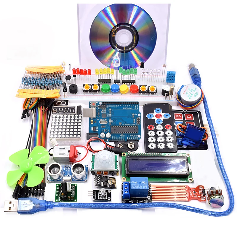 Супер R3 проект полный стартовый комплект с уроком CD, R3 доска, перемычка провода, для Arduino