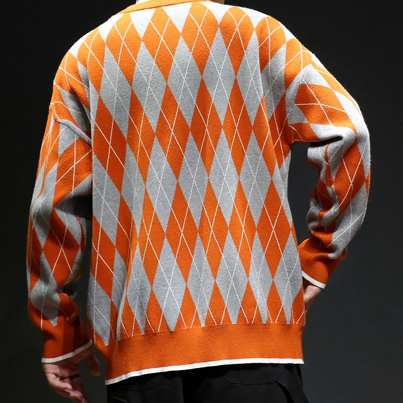 Winter Sweater Men's Warm Fashion Contrast Color Casual Knit Sweter Clothes Man Streetwear Loose Long-sleeved Pullover Men M-5XL Winter Sweater Men's Warm Fashion Contrast Color Casual Knit Sweter Clothes Man Streetwear Loose Long-sleeved Pullover Men M-5XL
