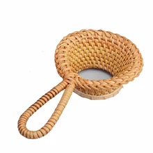 С отделением для заварки питьевой длинной ручкой тонкой сетки практичный фильтр ротанга инструменты кухонные аксессуары ручной тканый подвесной Чайный фильтр