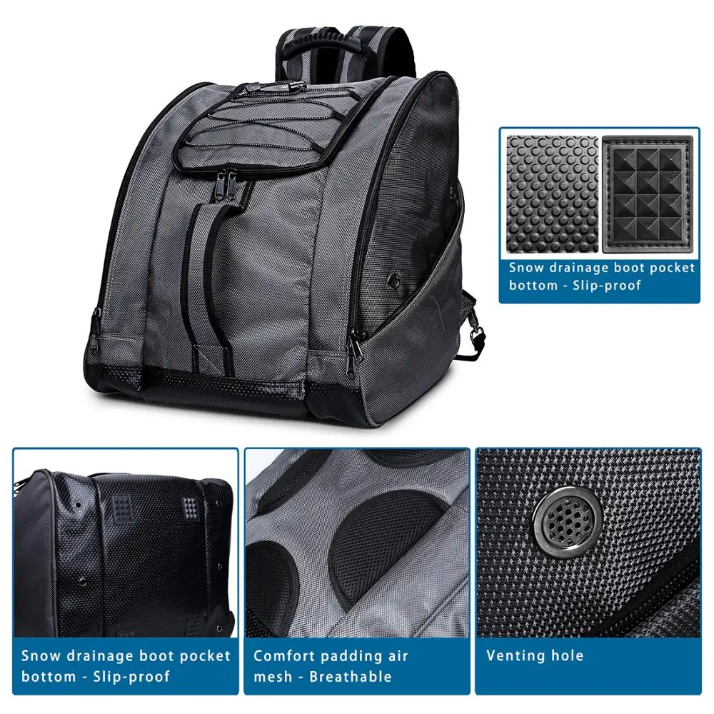 Boot Bag Ski Boots and Snowboard Boots Bag Excellent for Travel with Waterproof Exterior & Bottom for Men Women and Youth