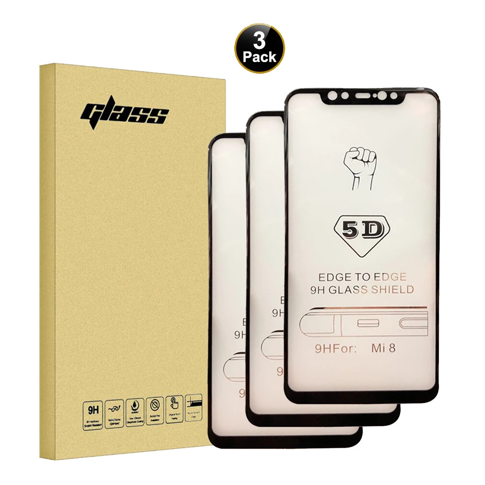 100pcs CAMDEMS 3in1or 4in1 5D 6D premium real tempered glass screen protector for XiaomiCC9 K20 9SE MIX3 Redmi 5 7A film | Мобильные
