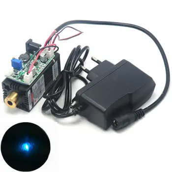 

w 12V Power Adapter 488nm 60mW Cyan-Blue Laser Dot Module Focusable Head Fan