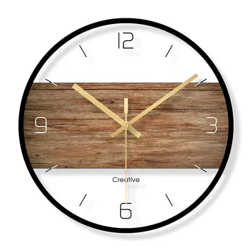 

Nordic Metal Simple Wall Clock Modern Silent Creative Wall Clocks Living Room Bedroom Reloj Pared Madera Home Decor QAB50WC