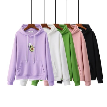 

5 Colors Fashion Simple HoodedSweatshirt for Women 2019 Autumn and Winter Casual Long-sleeved Loose Pullover Street Hip Hop Top