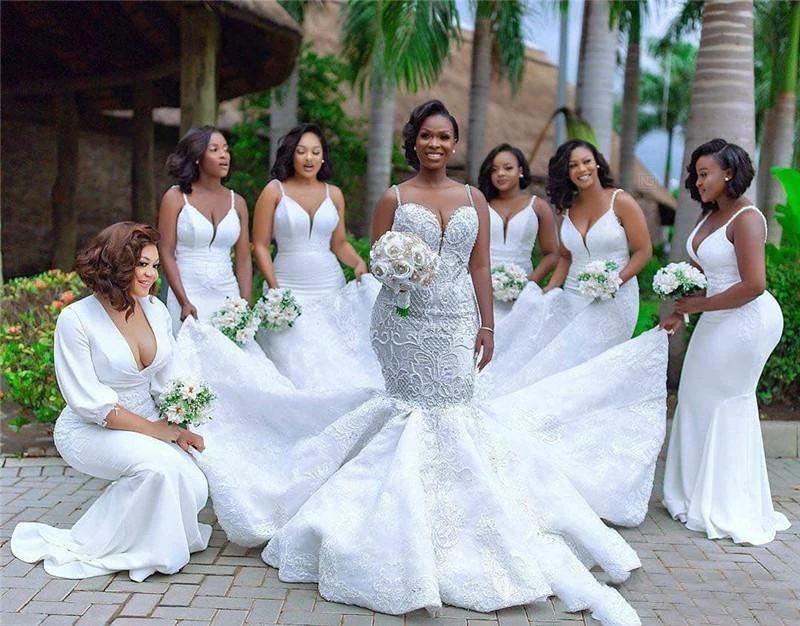 US $76.04 2020 Elegant Spaghetti Mermaid Bridesmaid Dress Cheap Deep V Neck African Wedding Guest Gown Cheap Long Prom Evenig Miad Of Hono