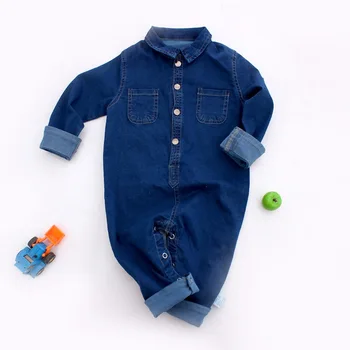 

2020 Spring Summer Baby Boys Girls Jeans Overalls Kids Summer Denim Jumpsuits Overalls Children Button Fly Pants Denim Jacket