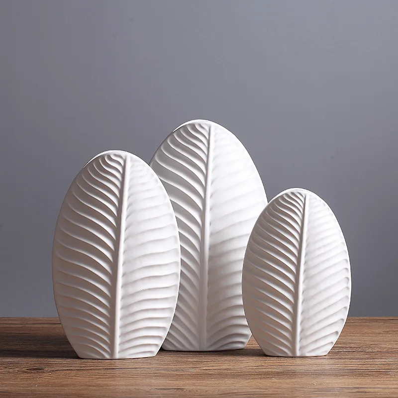 

Nordic Minimalist Leaf Vase Model Home Living Room Decoration Vase Flower Table TV Cabinet Decoration