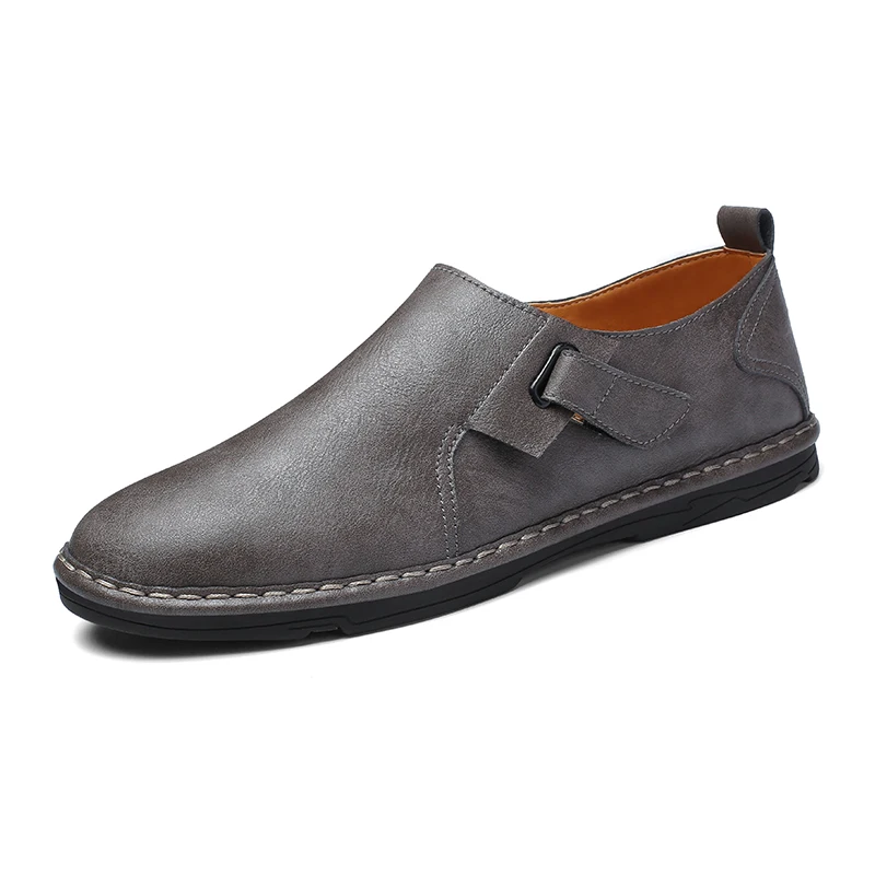 Серый Genuine Leather Shoes Men Moccasins Leather Sneakers Driving Flats Design Style Men Shoes Loafers Lace Up Casual Shoes 38-47 - Цвет: Серый
