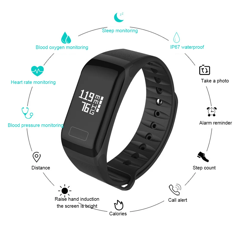 

Smart Bracelet Podometer Smart Band Heart Rate IP67 Waterproof Smart Watches Mens Woman Fitness Wearable Smart Band Wristband