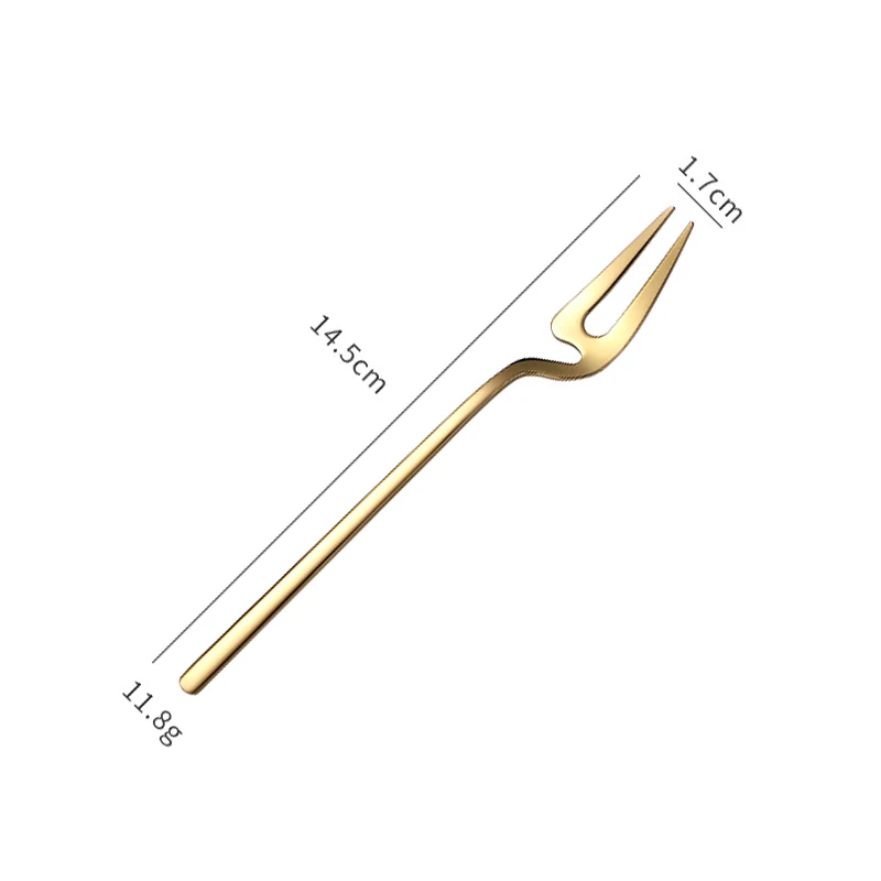 Titanium fork 304 нержавеющая сталь красочные с длинной ручкой креативные Висячие чашки Ложка Вилка для коктейля кофе ложка для смешивания - Цвет: Titanium fork