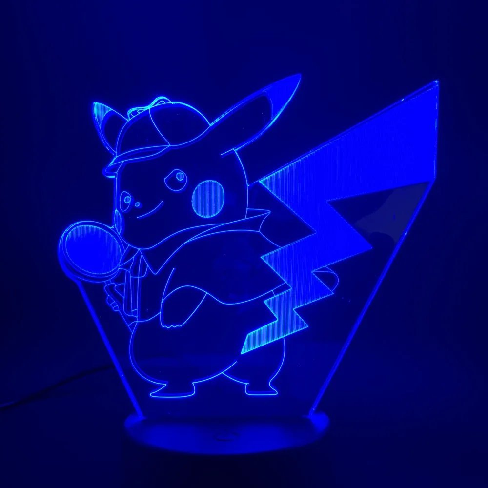 Детский ночной Светильник игры «Pokemon Go» с Пикачу Рисунок лампа 3d для ребенка Спальня украшения дома атмосфера Usb Батарея светодиодный ночной Светильник