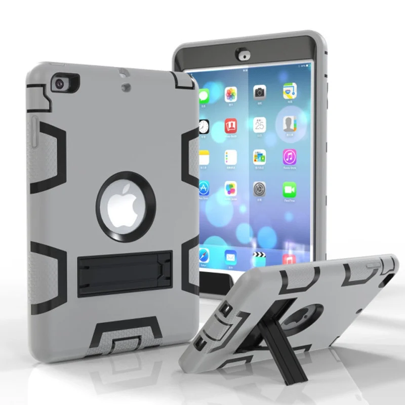 Модный защитный чехол для ipad mini 3 2 1, безопасный сверхпрочный силиконовый Жесткий чехол для ipad mini 1 2 mini3 7,9 дюймов, чехол для планшета - Цвет: greyB