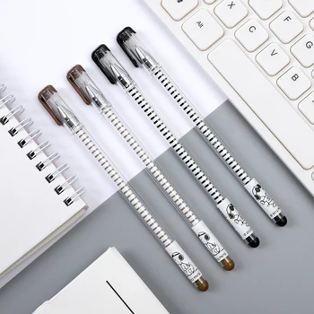 

12pcs/set Cute cartoon Gel Pen 0.35mm Black Ink Neutral Pen Kawaii Korean Stationery for student writing journal supplies