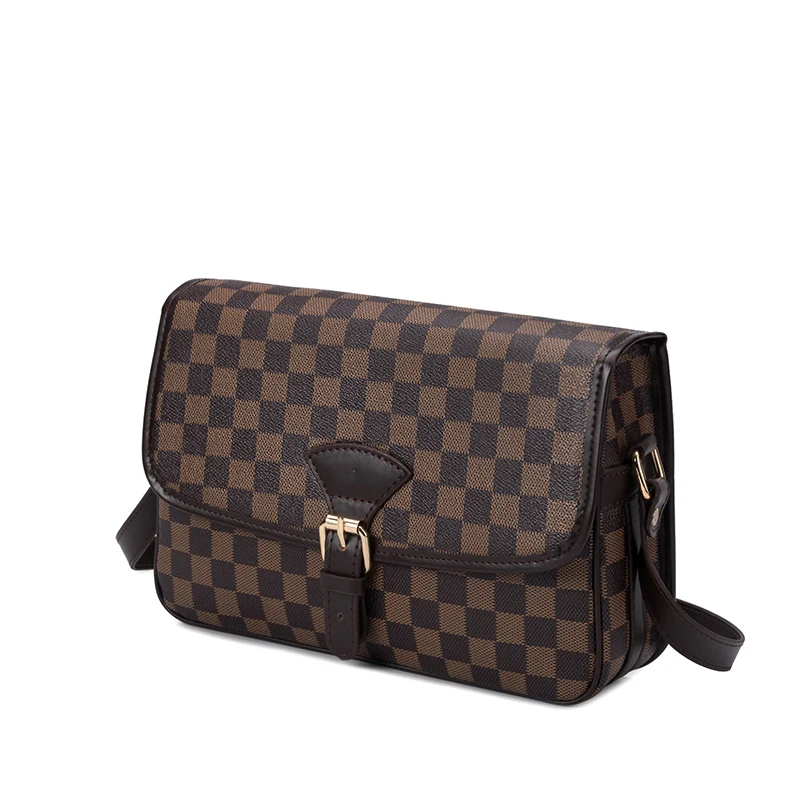 Роскошная женская сумка в клетку, Европейская и американская Повседневная модная женская сумка на плечо, вместительная сумка через плечо из искусственной кожи