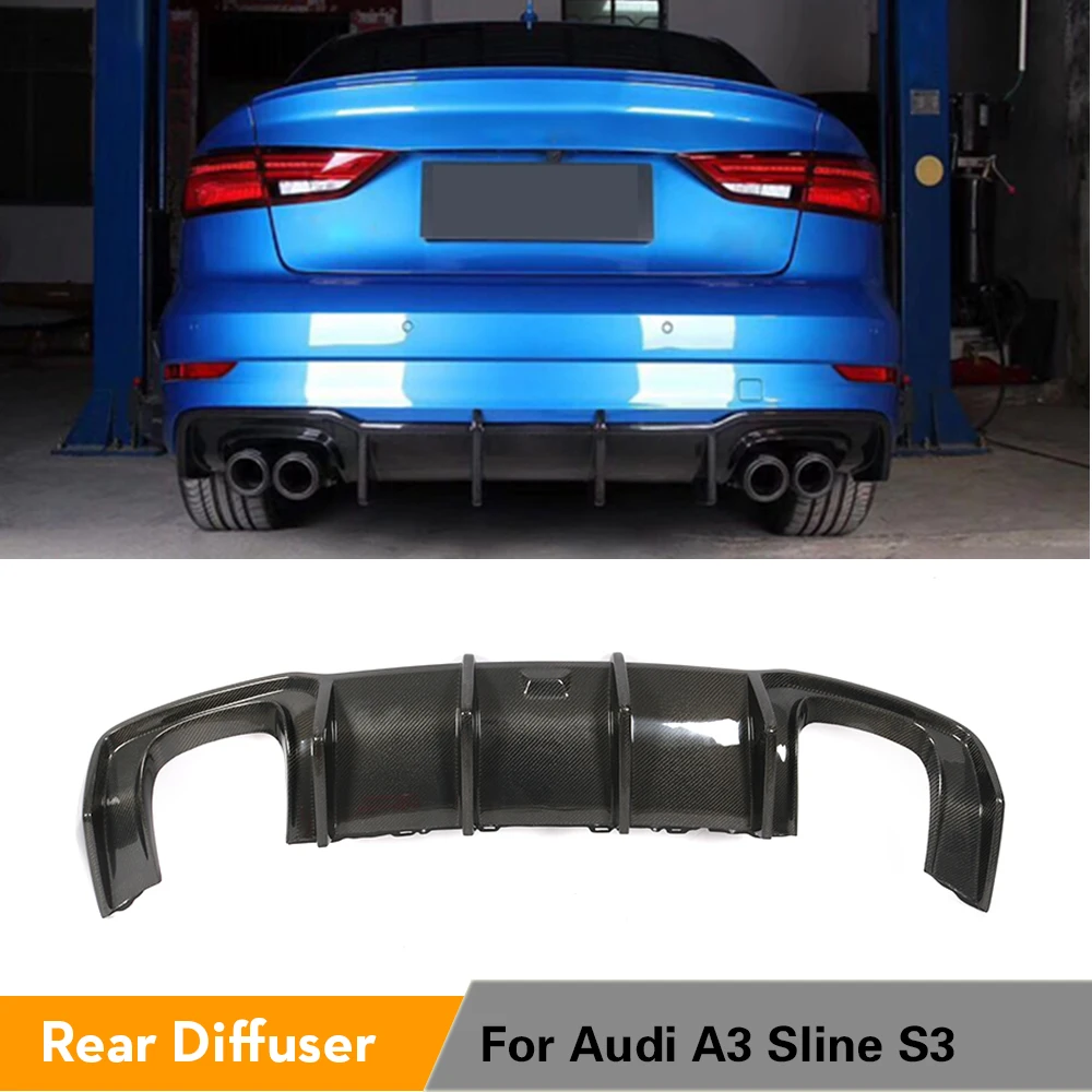 Стильный диффузор заднего бампера для Audi A3 S3 из углеродного волокна, задний бампер, спойлер, защитный чехол