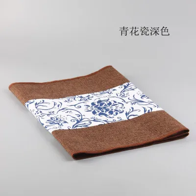 brown with white Китайский стиль лоскутный настольный бегун натуральный хлопково-льняной домашний декор обеденный стол коврик чайный стол ткань Прямоугольник Коврик - Цвет: brown with white