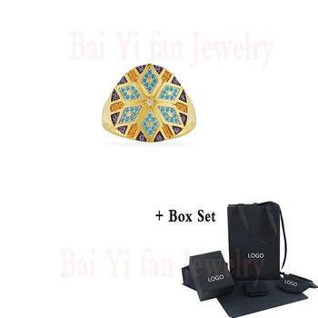 

Fashion Moroccan Jewelry New Colorful Tribal Round Big Ring Delicate Striped Decoration Female Engagement Ring Romantic Gift