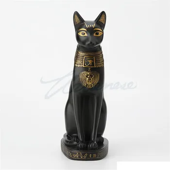

WU CHEN LONG Ancient Egypt Cats God Art Sculpture Egyptians Bast Figurine Resin Crafts Decorations For Home Birthday Gift R3653