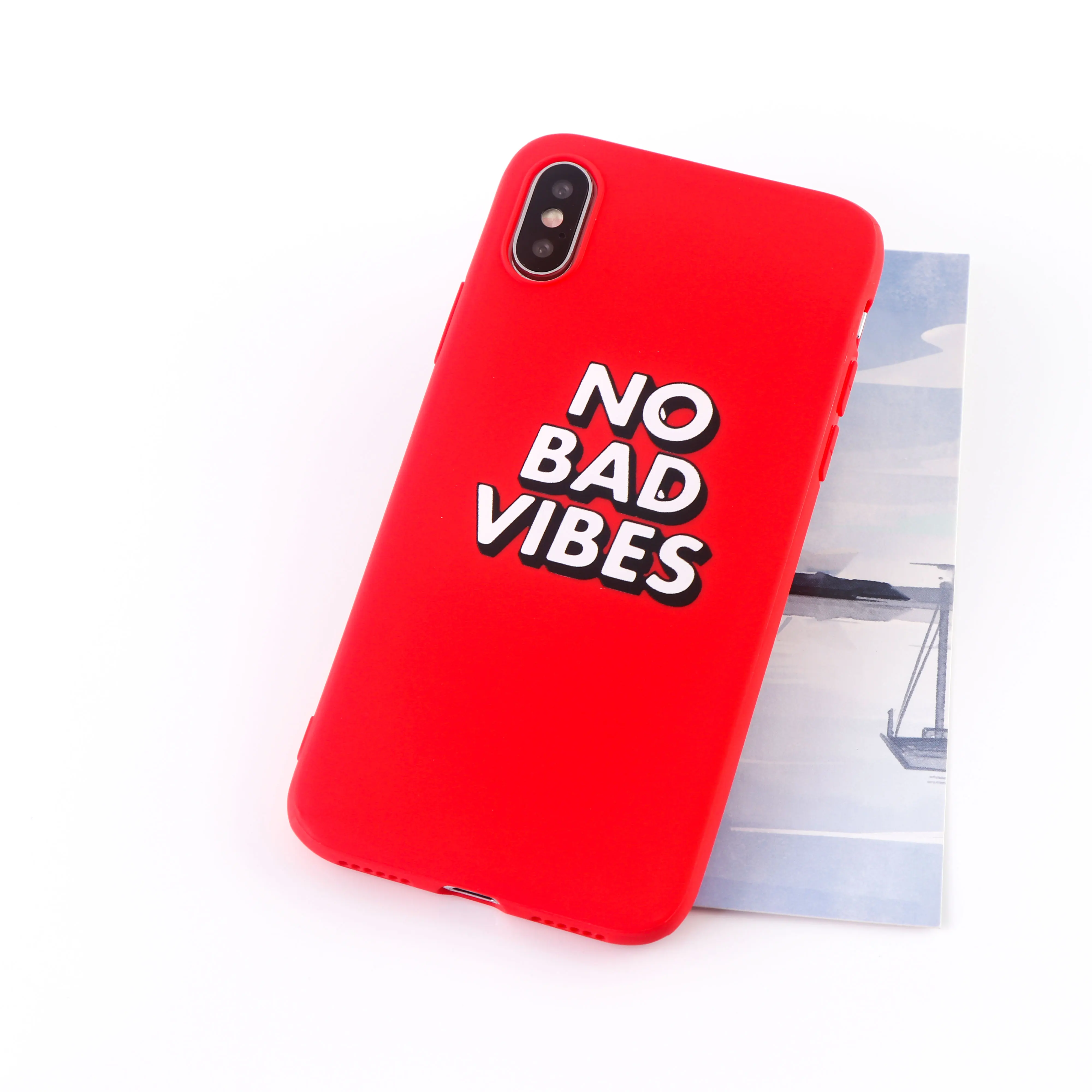 No Bad Vibes чехол для телефона для iPhone X XS XR Max 8 7 6 S plus 11 Pro MAX чехол s Мягкий силиконовый чехол для мобильных телефонов - Цвет: 8635-Red