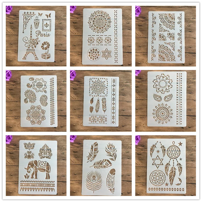 

A4 29 * 21cm Mandala lace DIY Stencils Wall Painting Scrapbook Coloring Embossing Album Decorative Paper Card Template,wall