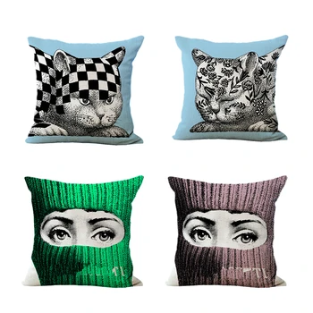 

New Variazioni Face skull Cushion Cover Sofa Decorative Lady portrait Pillowcase Nordic Creative Painting Square Car Adornment