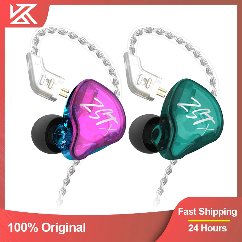 KZ ZST X Hybrid Unit In-Ear Earphones HIFI DJ Earbud Headset With Silver-Plated Cable Earphone KZ ZAX ZSN Pro ZSX EDX ZS10 Z1 S2