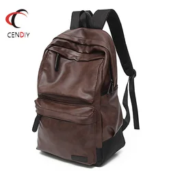 2022 Fashion Men Backpack for Teenager Boys Luxury Designer PU Leather Backpacks Male High Quality Travel Backpack Bags for Men