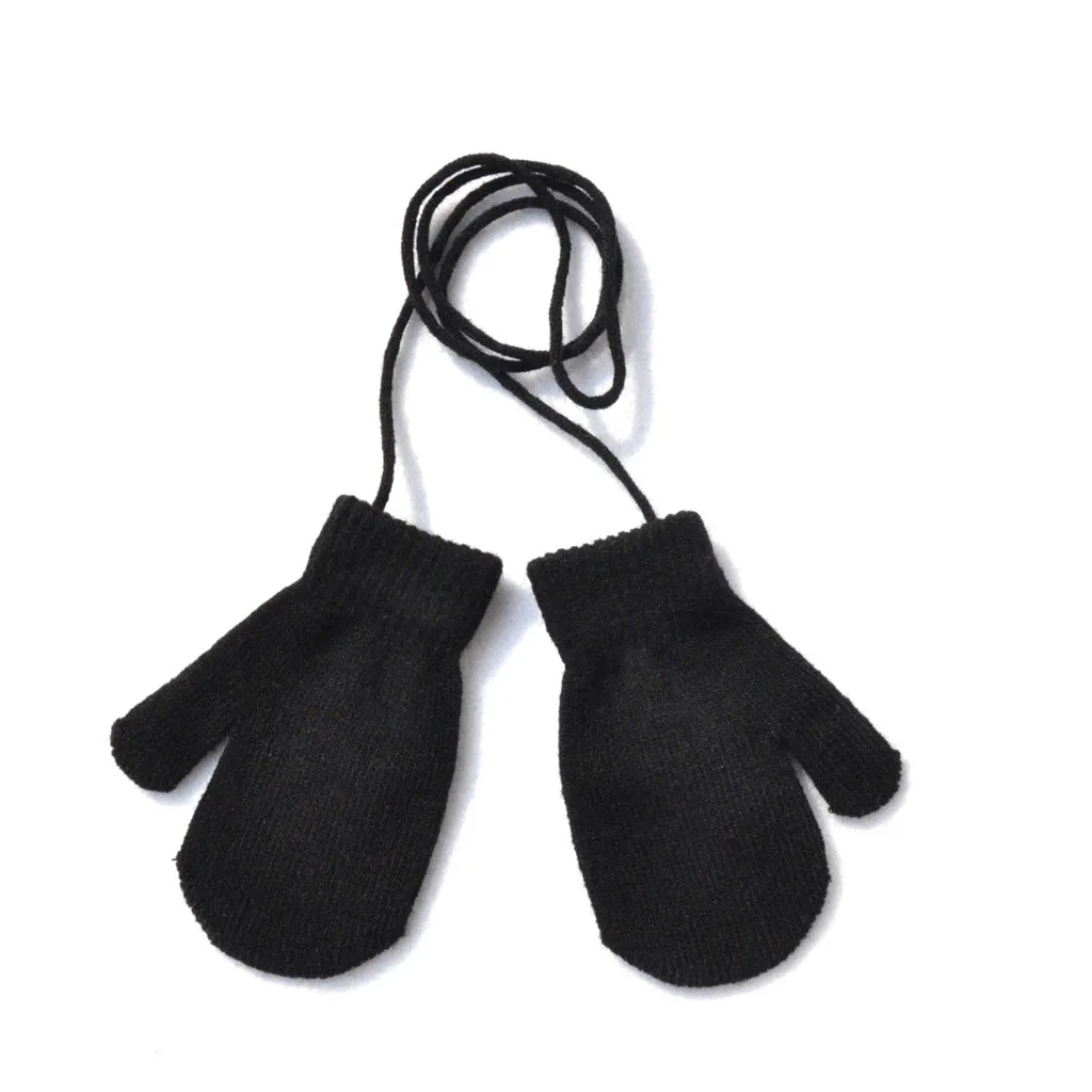 Популярные детские зимние толстые вязаные кашемировые двухслойные теплые перчатки для детей, милые перчатки с длинными пальцами, варежки