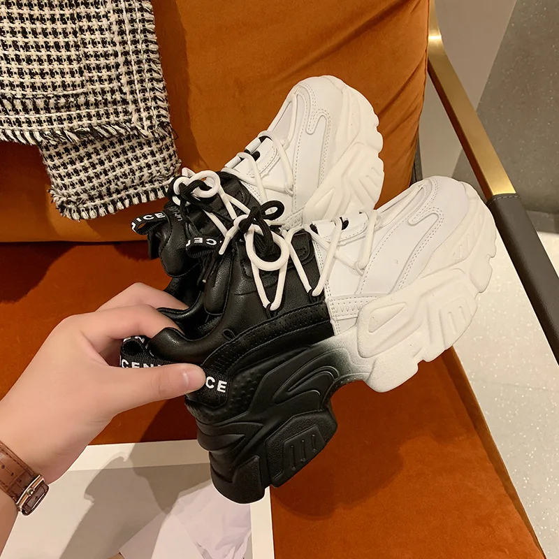 Vrouwen Chunky Sneakers Dikke Bodem Platform Vulcaniseer Schoenen Mode Ademend Casual Running Schoen Voor Vrouw Vrouwelijke