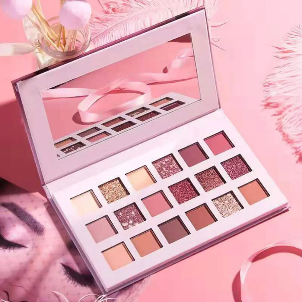 Paleta de sombras de ojos de 18 colores, herramienta de maquillaje perlada