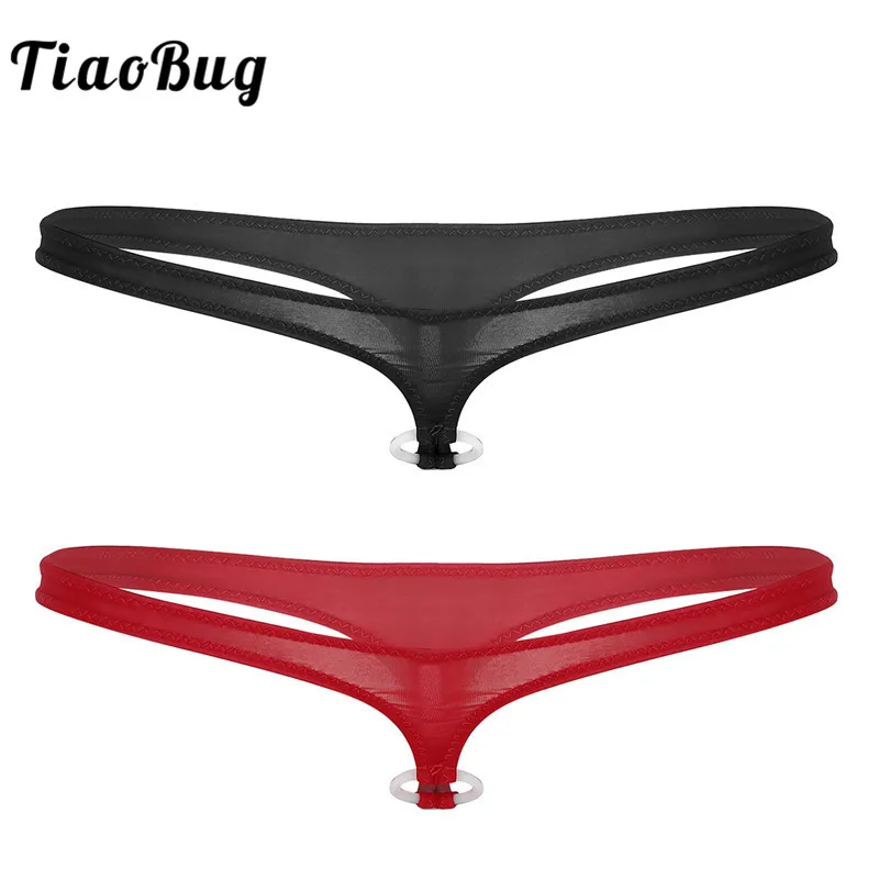 

TiaoBug Men Underwear Low Rise Stretchy G-string Thong Crotchless Bikini Briefs Sissy Panties Gay Lingerie Sexy Male Underpants