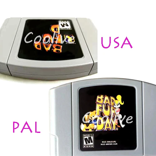 

Bad Fur Day Video Game Accessories Memory Cartridge Card for 64 Bit Console US/PAL Version